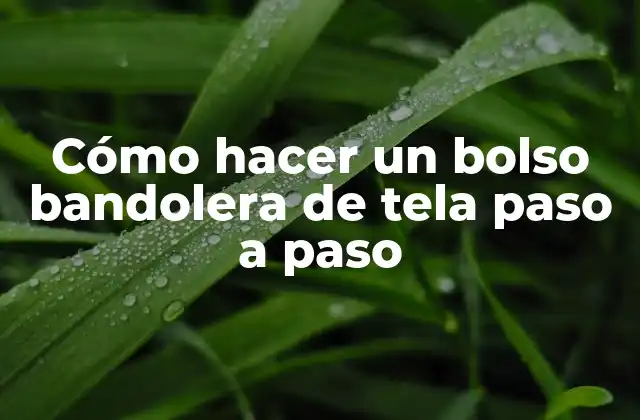 Cómo Hacer un Bolso Bandolera de Tela Paso a Paso