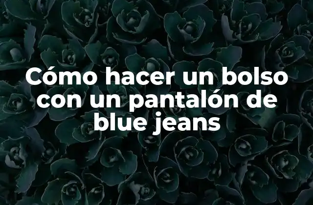 Cómo Hacer un Bolso con un Pantalón de Blue Jeans