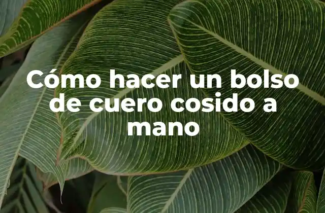 Cómo Hacer un Bolso de Cuero Cosido a Mano