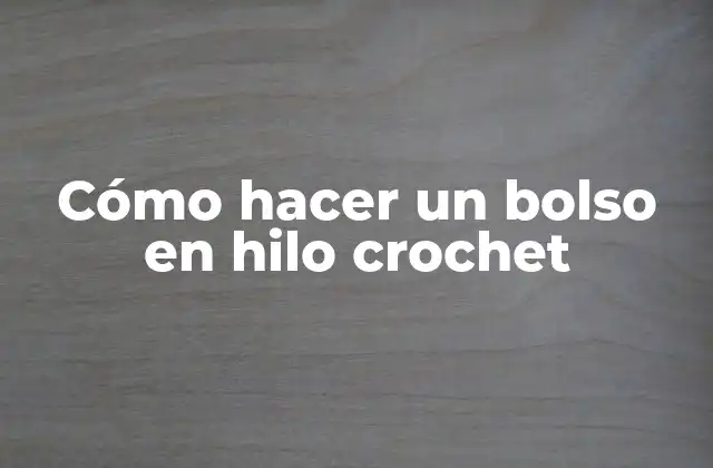 Cómo Hacer un Bolso en Hilo Crochet