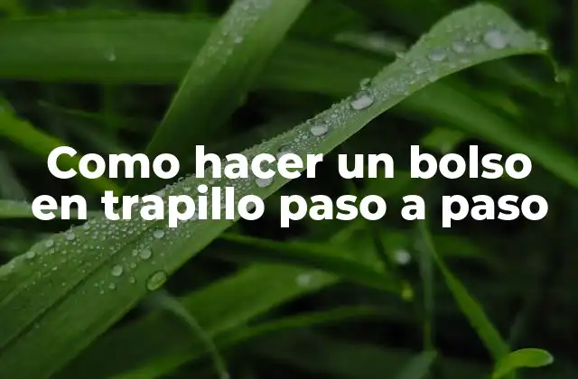 Como Hacer un Bolso en Trapillo Paso a Paso