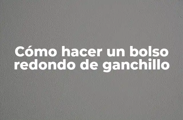 Cómo Hacer un Bolso Redondo de Ganchillo 2 ¿Qué es un bolso redondo de ganchillo?