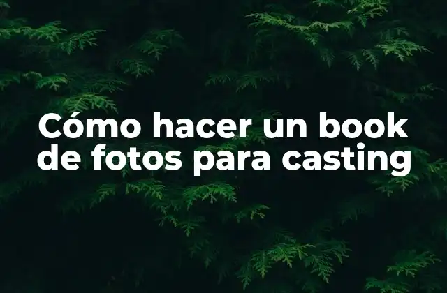 Cómo Hacer un Book de Fotos para Casting