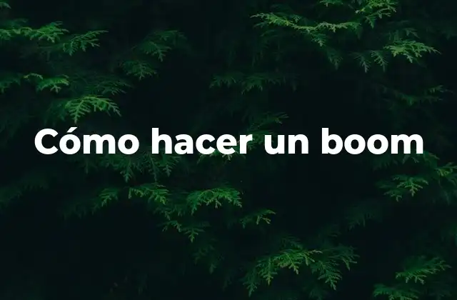 Cómo Hacer un Boom