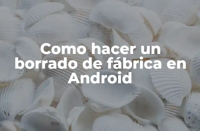 Como Hacer un Borrado de Fábrica en Android