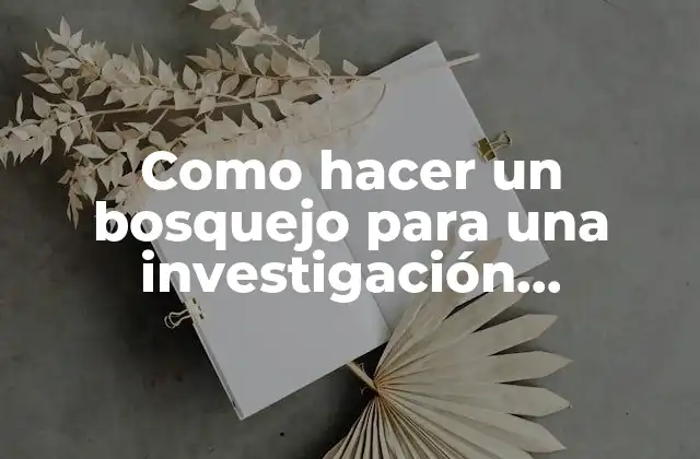 Como Hacer un Bosquejo para una Investigación Documental
