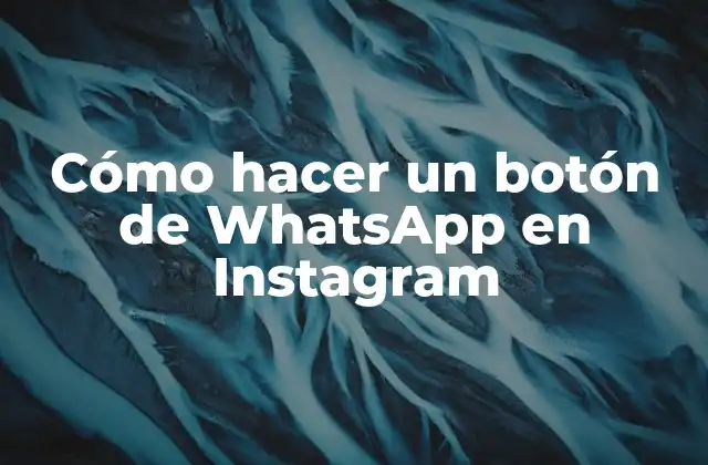 Cómo Hacer un Botón de Whatsapp en Instagram