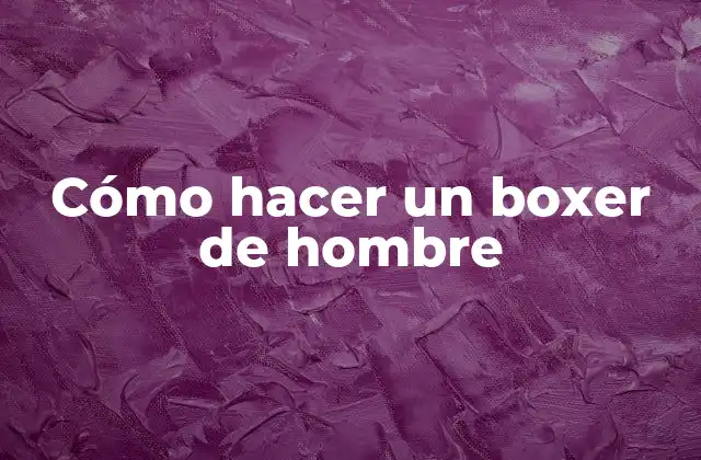 Cómo Hacer un Boxer de Hombre
