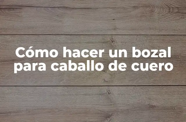 Cómo Hacer un Bozal para Caballo de Cuero