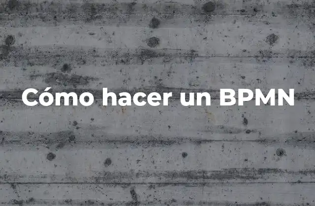 Cómo Hacer un Bpmn