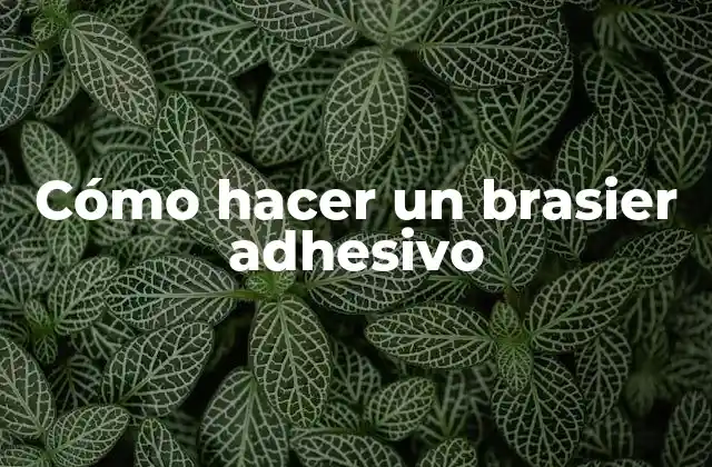 Cómo Hacer un Brasier Adhesivo