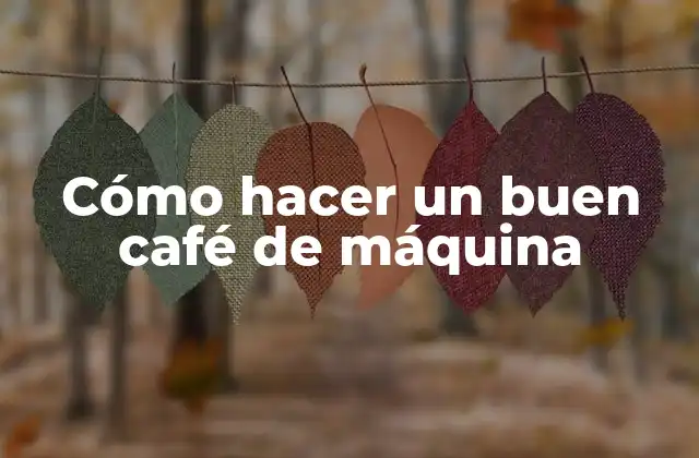 Cómo Hacer un Buen Café de Máquina