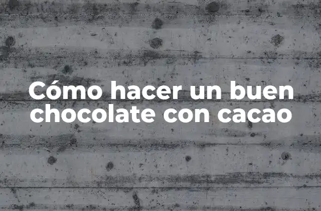 Cómo Hacer un Buen Chocolate con Cacao