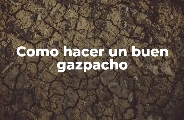 Como Hacer un Buen Gazpacho