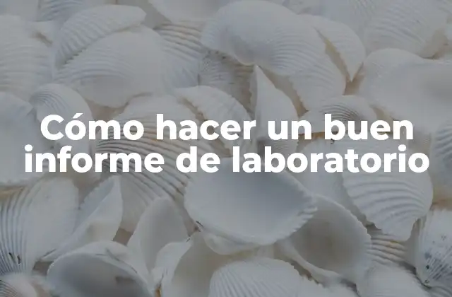 Cómo Hacer un Buen Informe de Laboratorio 2 Informe de laboratorio