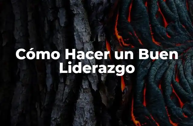 Cómo Hacer un Buen Liderazgo