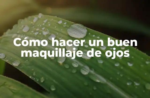 Cómo Hacer un Buen Maquillaje de Ojos