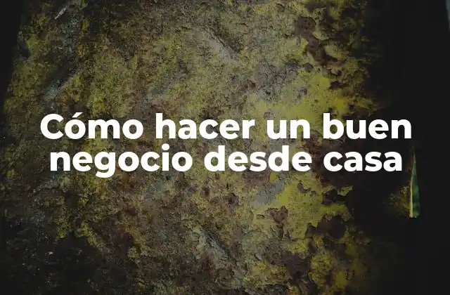 Cómo Hacer un Buen Negocio desde Casa
