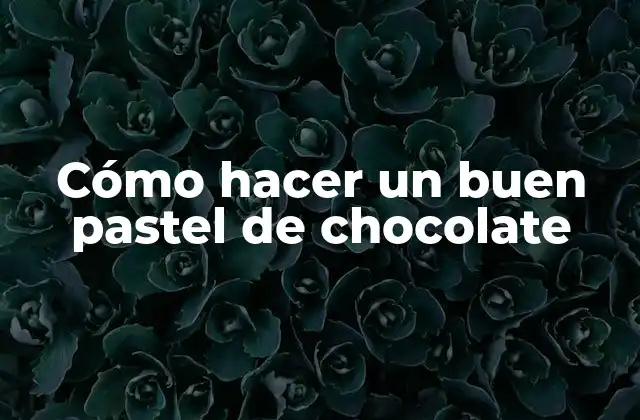Cómo Hacer un Buen Pastel de Chocolate