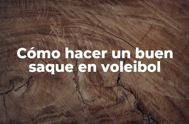 Cómo Hacer un Buen Saque en Voleibol