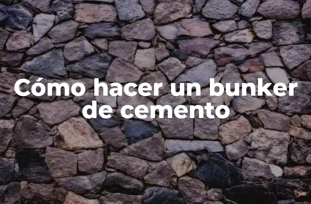 Cómo Hacer un Bunker de Cemento