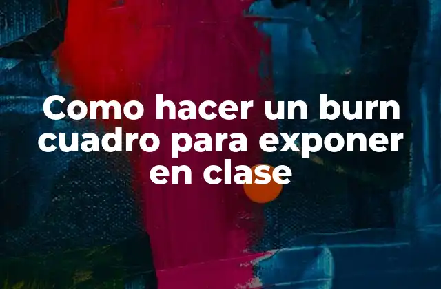 Como Hacer un Burn Cuadro para Exponer en Clase