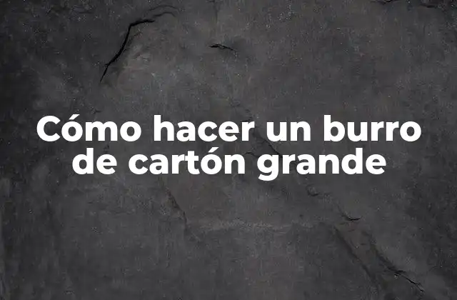 Cómo Hacer un Burro de Cartón Grande