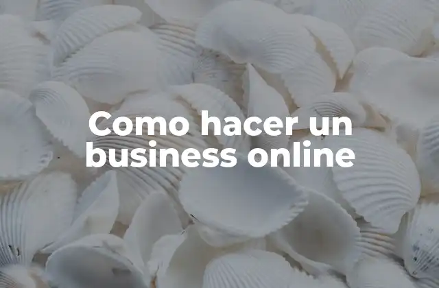 Como Hacer un Business Online