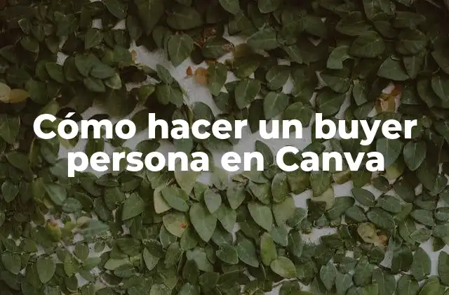 Cómo Hacer un Buyer Persona en Canva