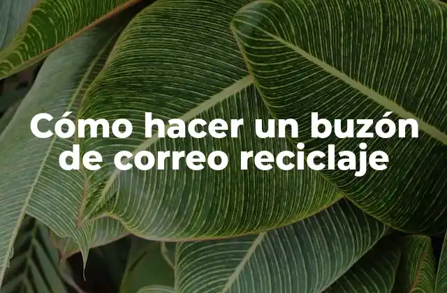 Cómo Hacer un Buzón de Correo Reciclaje