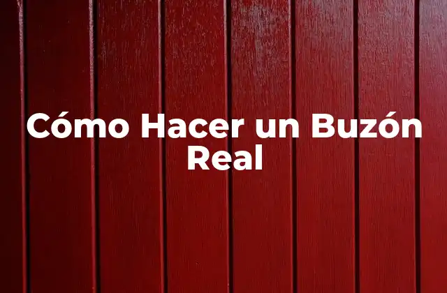 Cómo Hacer un Buzón Real
