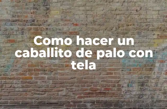 Como Hacer un Caballito de Palo con Tela