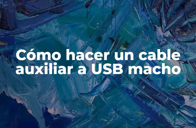 Cómo Hacer un Cable Auxiliar a Usb Macho