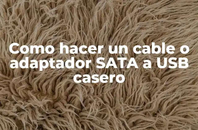 Como Hacer un Cable o Adaptador Sata a Usb Casero