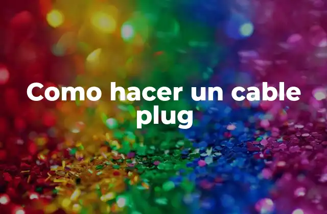 Como Hacer un Cable Plug
