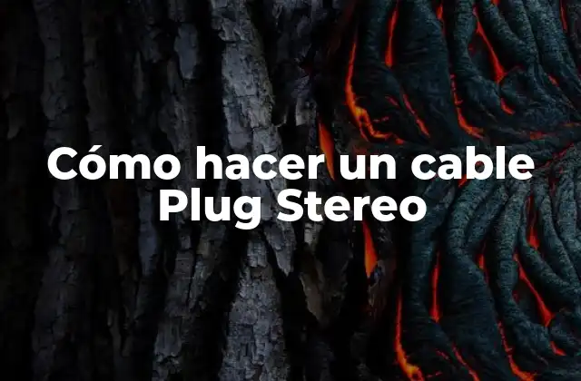 Cómo Hacer un Cable Plug Stereo