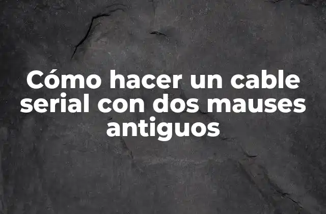 Cómo Hacer un Cable Serial con Dos Mauses Antiguos