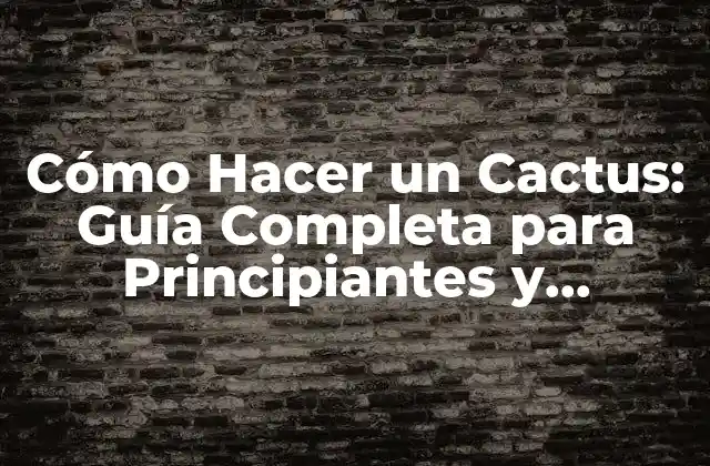 Cómo Hacer un Cactus: Guía Completa para Principiantes y Expertos