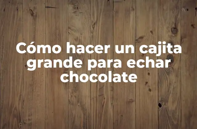 Cómo Hacer un Cajita Grande para Echar Chocolate