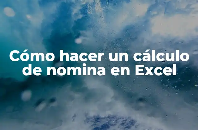 Cómo Hacer un Cálculo de Nomina en Excel