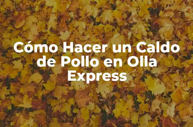 Cómo Hacer un Caldo de Pollo en Olla Express
