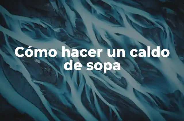 Cómo Hacer un Caldo de Sopa