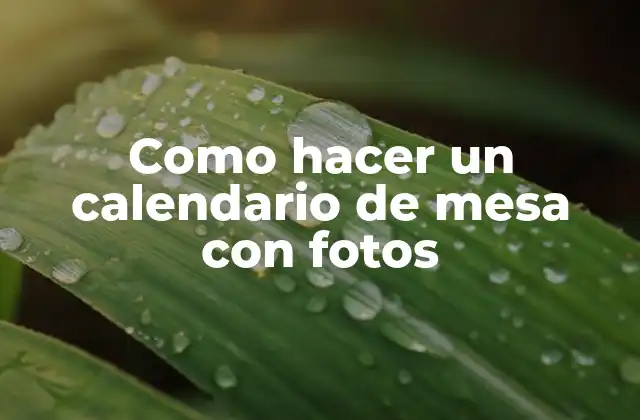 Como Hacer un Calendario de Mesa con Fotos