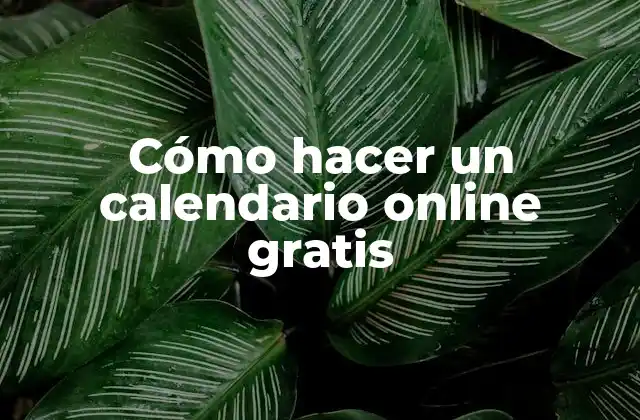 Cómo Hacer un Calendario Online Gratis