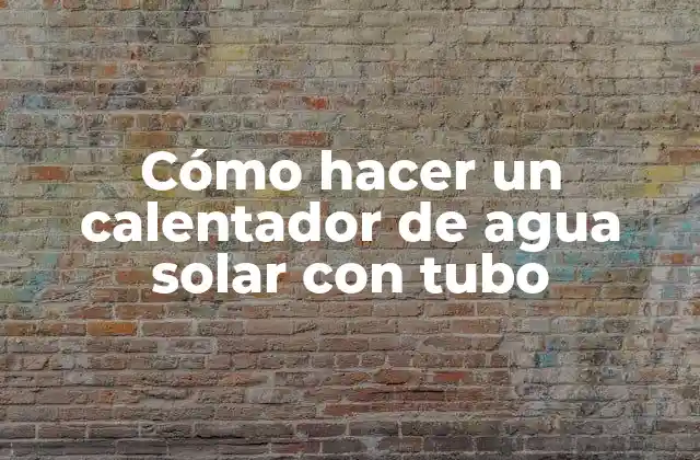Cómo Hacer un Calentador de Agua Solar con Tubo