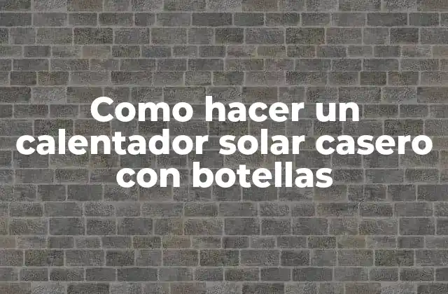 Como Hacer un Calentador Solar Casero con Botellas