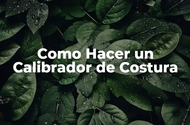 Como Hacer un Calibrador de Costura