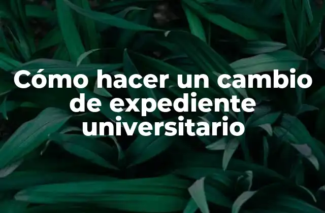 Cómo Hacer un Cambio de Expediente Universitario