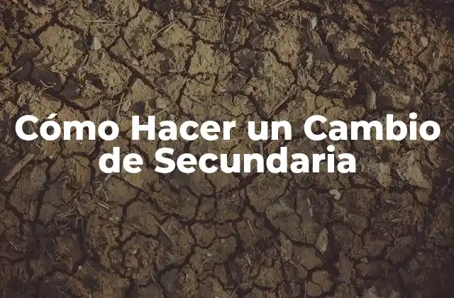 Cómo Hacer un Cambio de Secundaria