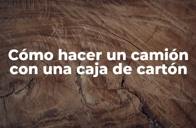 Cómo Hacer un Camión con una Caja de Cartón